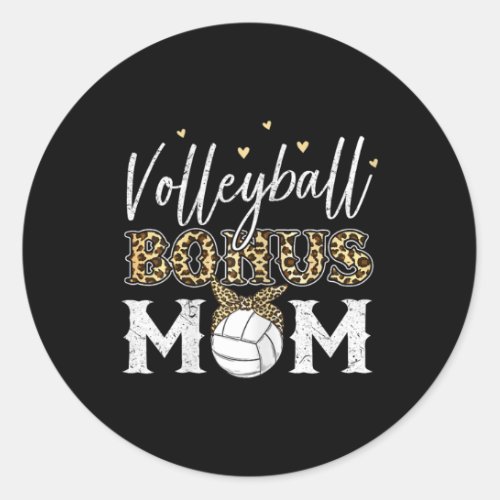 Volleyball Bonus Mom Step Mom Volleyball Mom  Classic Round Sticker