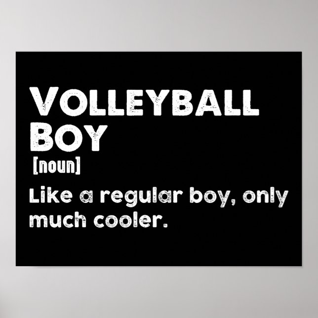 Volleyball Boy Funny Dictionary Definition Poster (Front)