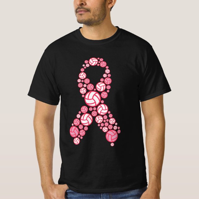 volleyball breast cancer shadow T-Shirt (Front)