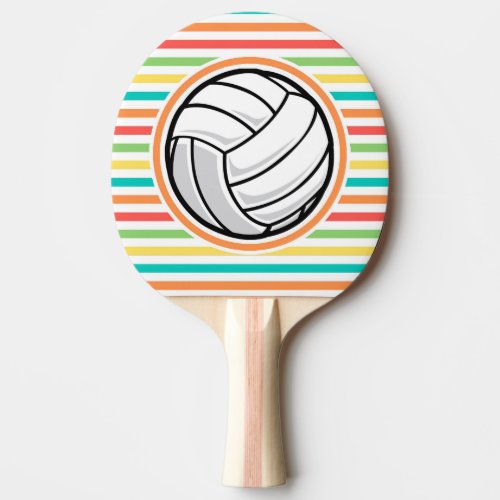 Volleyball Bright Rainbow Stripes Ping_Pong Paddle
