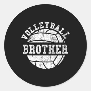 Volleyball Brother For Men And Kids Classic Round Sticker