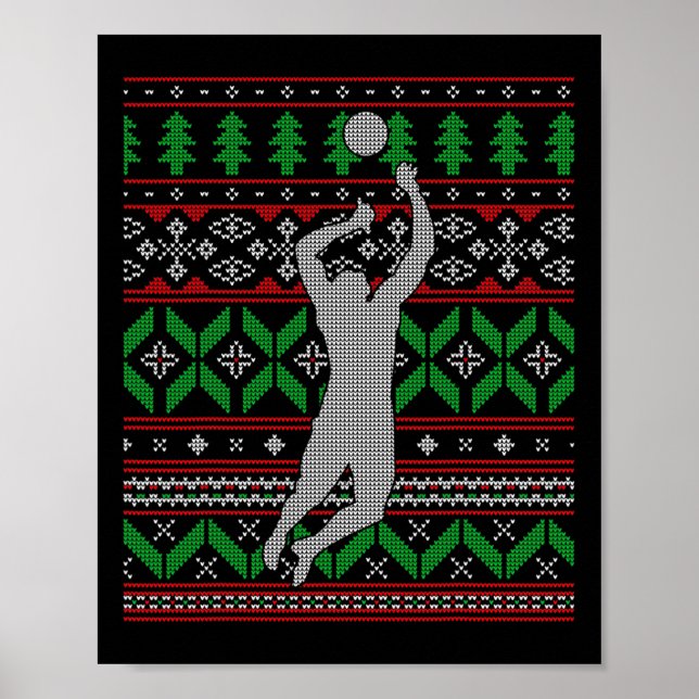 Volleyball Bump Set Spike College High School Happ Poster (Front)