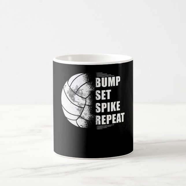 Volleyball Bump Set Spike Repeat Coffee Mug (Center)