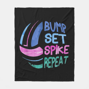 Volleyball Bump Set Spike Repeat Girls Teen Fleece Blanket