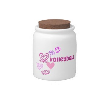 Volleyball Candy Jar by PolkaDotTees at Zazzle