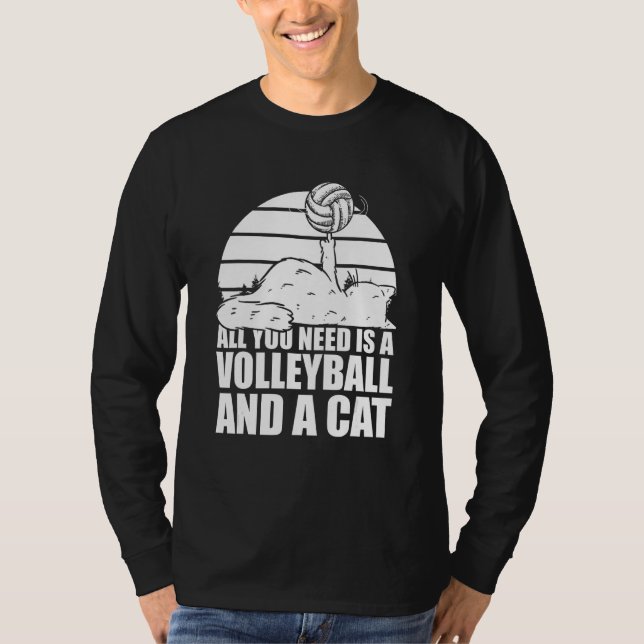 Volleyball Cats  Beach Vball Volleyball Cat T-Shirt (Front)