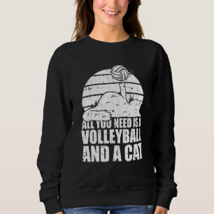 Volleyball Cats Vball Beach  Volleyball Cat Sweatshirt