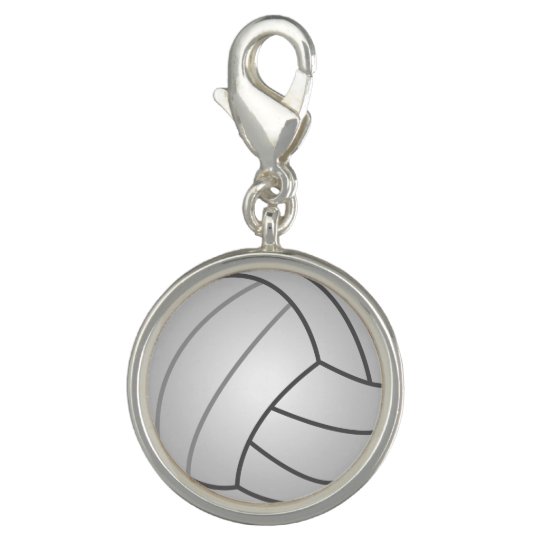 Volleyball & Net Charm Bead – Dangle Charm For Bracelets & Necklaces, Great Sports-Themed Gift