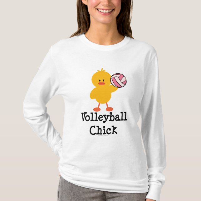 Volleyball Chick Hoodie T-Shirt (Front)