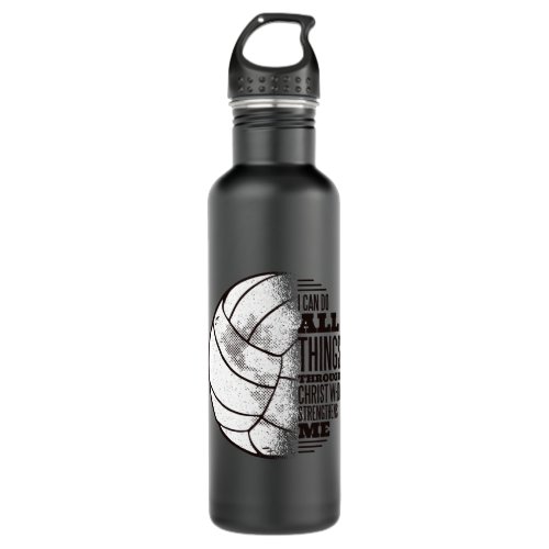 Volleyball christ stainless steel water bottle