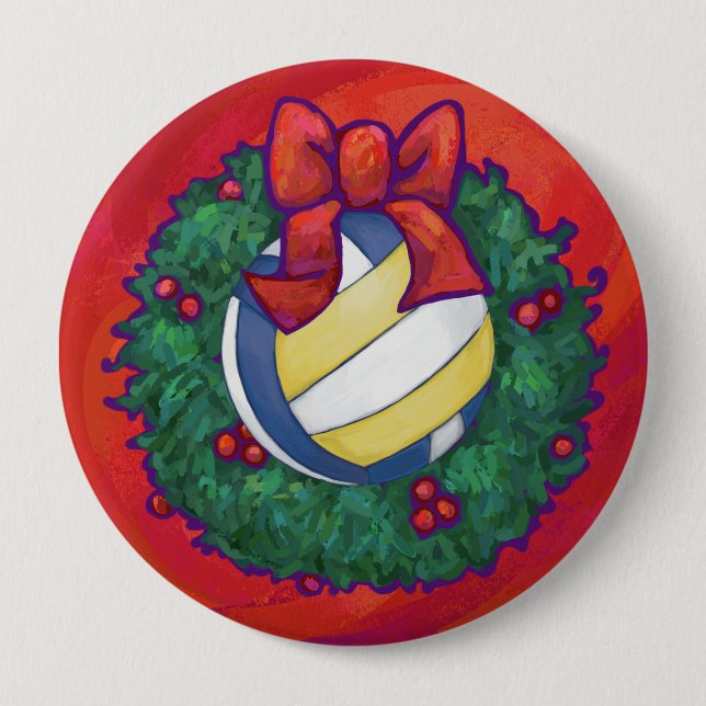 Volleyball Christmas Button (Front)