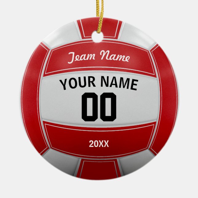 Volleyball Christmas Ceramic Ornament (Front)