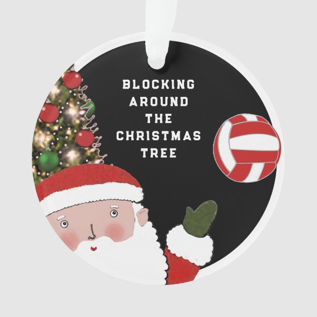 Volleyball Christmas Collectible Acrylic Ornament (Front)