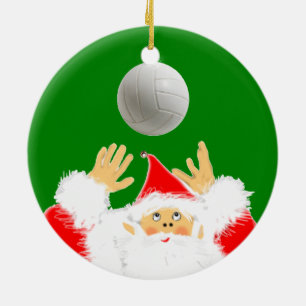 Volleyball Christmas Collectible Ceramic Ornament