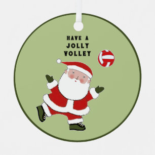 Volleyball Christmas Collectible Metal Ornament