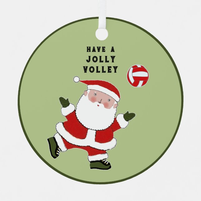 Volleyball Christmas Collectible Metal Ornament (Front)