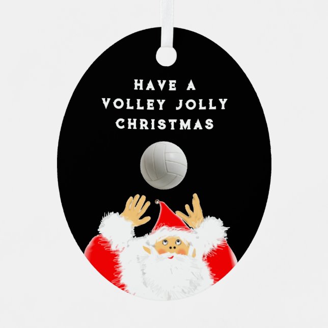 Volleyball Christmas Collectible Metal Ornament (Front)