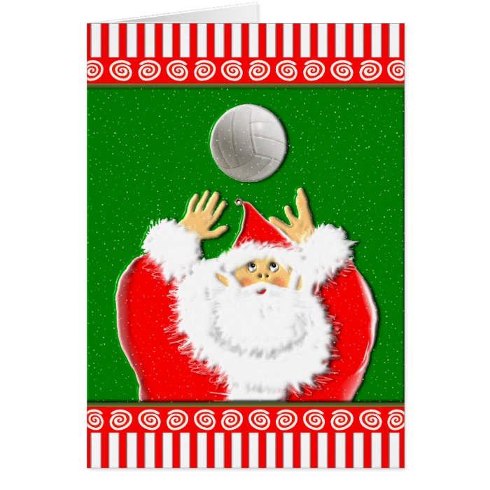 Volleyball Christmas Greetings Greeting Card