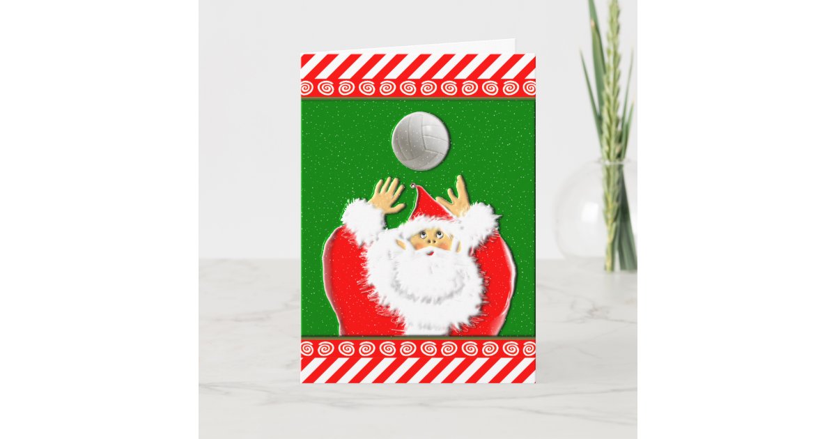 Volleyball Christmas Greetings Holiday Card | Zazzle.com