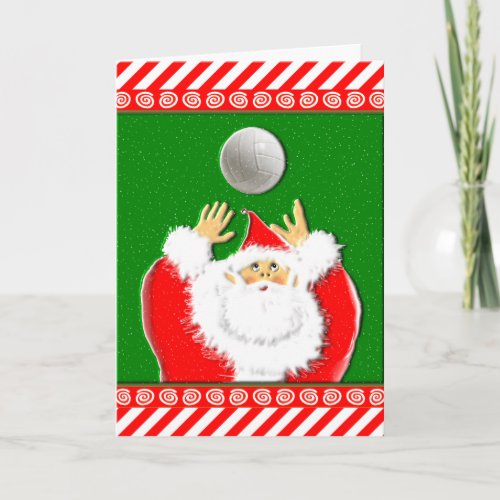 Volleyball Christmas Greetings Holiday Card