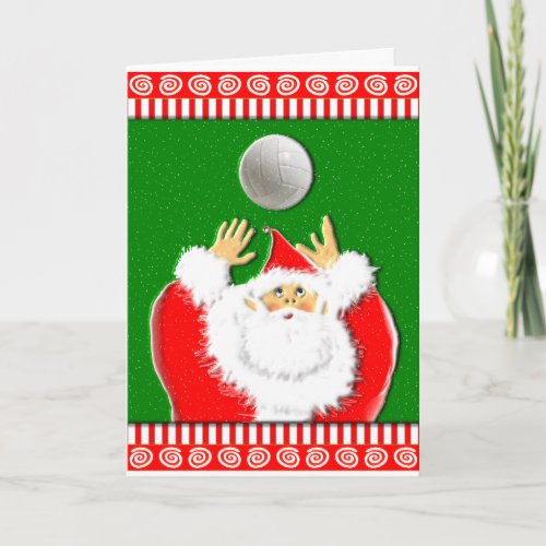 Volleyball Christmas Greetings Holiday Card