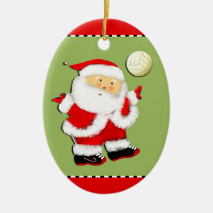 Volleyball Christmas Holiday Ceramic Ornament