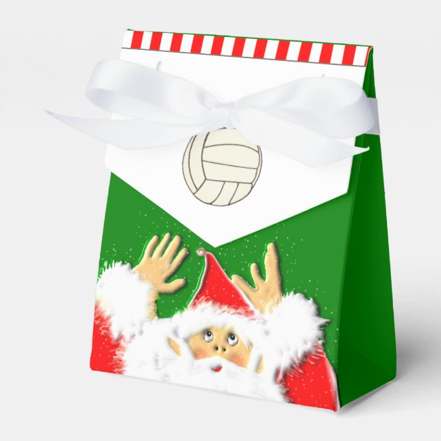 Volleyball Christmas Holiday Favor Boxes (Front Side)