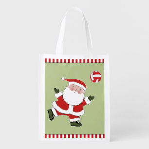 Volleyball Christmas Holiday Gift Grocery Bag