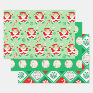 Volleyball Christmas Holiday Gift Wrapping Paper