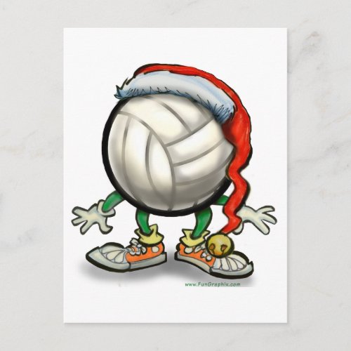 Volleyball Christmas Holiday Postcard