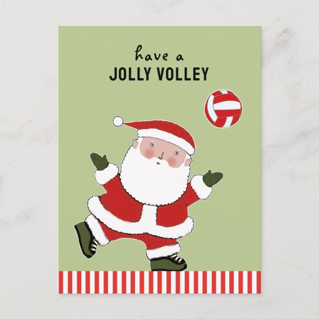 Volleyball Christmas Holiday Postcard (Front)