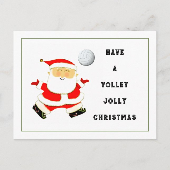 Volleyball Christmas Holiday Postcard (Front)
