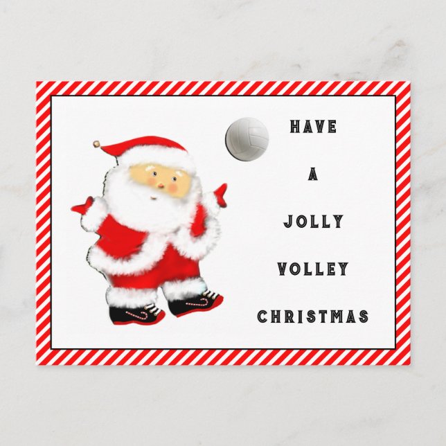 Volleyball Christmas Holiday Postcard (Front)