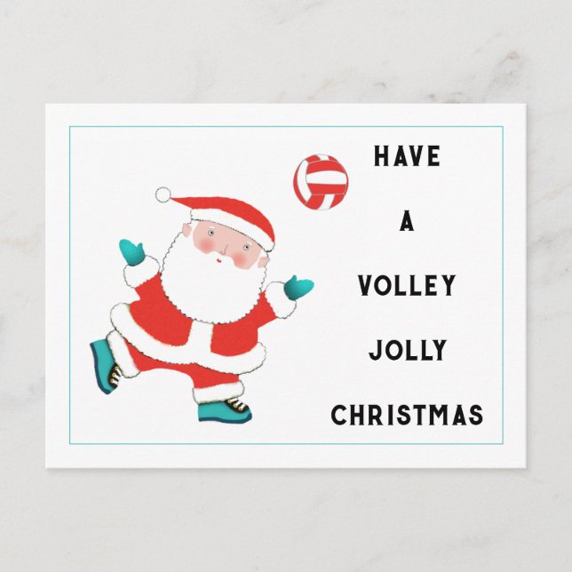 Volleyball Christmas Holiday Postcard (Front)