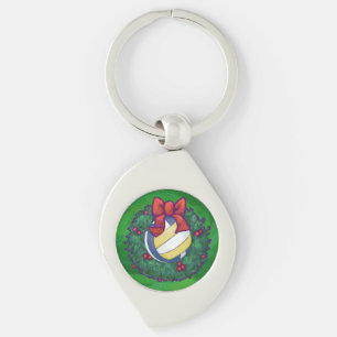 Volleyball Christmas Keychain