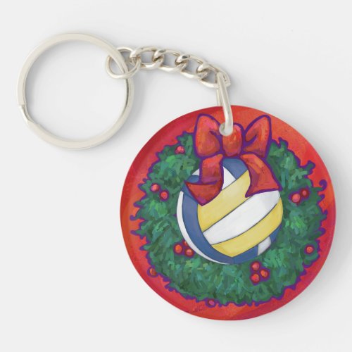 Volleyball Christmas Keychain