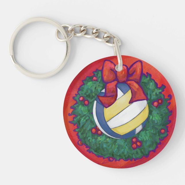 Volleyball Christmas Keychain (Front)