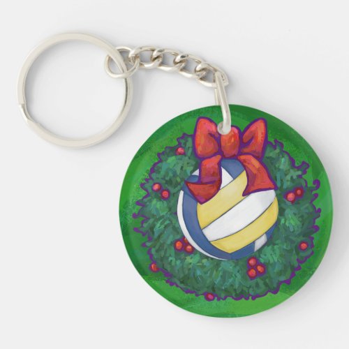 Volleyball Christmas Keychain
