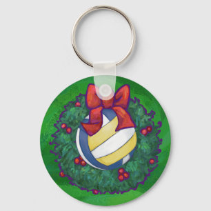 Volleyball Christmas Keychain