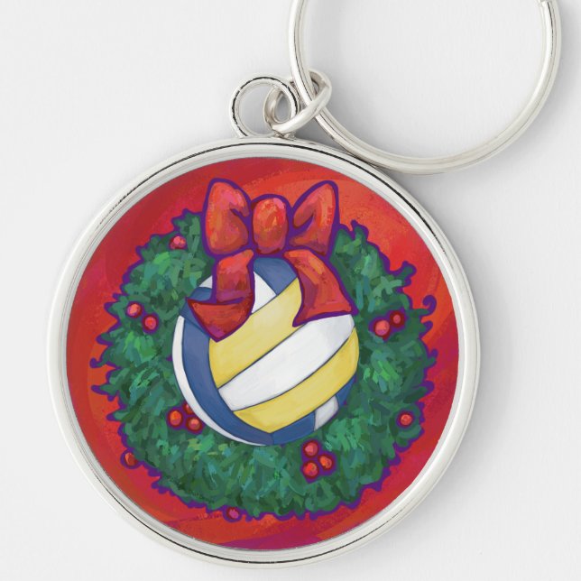 Volleyball Christmas Keychain (Front)