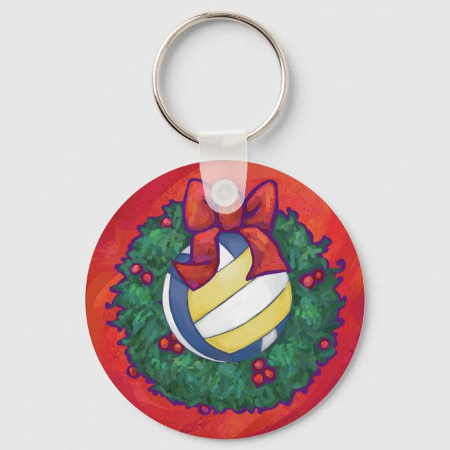 Volleyball Christmas Keychain (Front)
