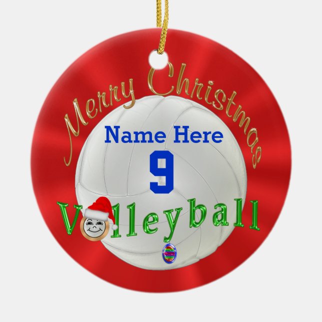 Volleyball Christmas Ornament Personalized (Front)