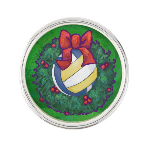 Volleyball Christmas Pin