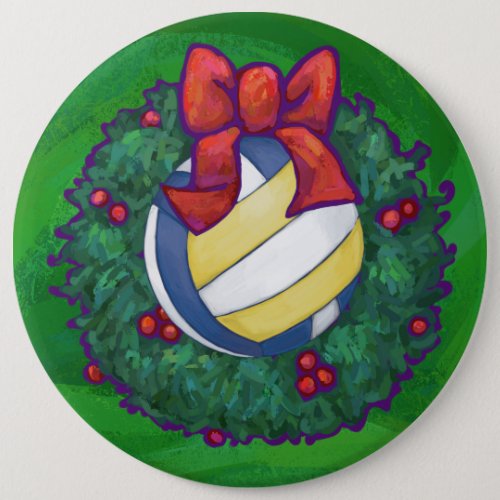 Volleyball Christmas Pinback Button