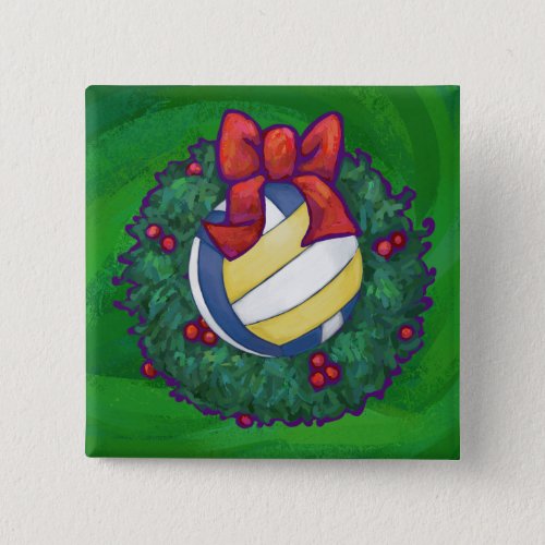 Volleyball Christmas Pinback Button