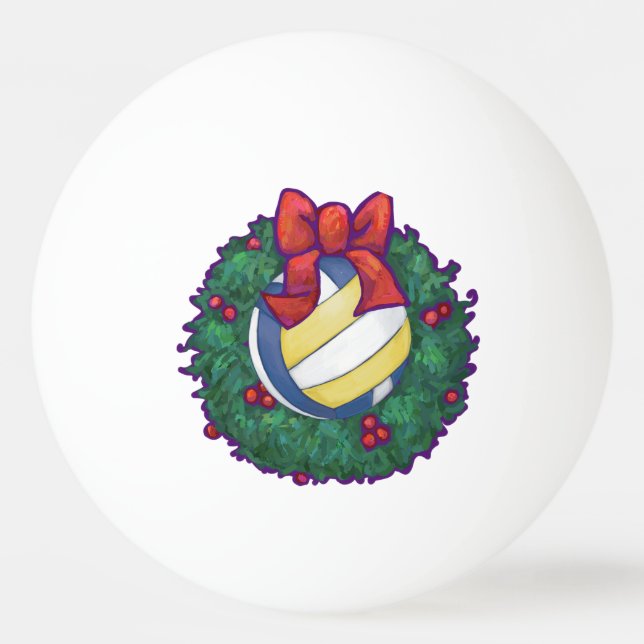 Volleyball Christmas Ping Pong Ball (Back)