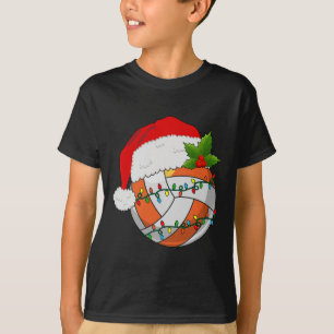 Volleyball Christmas Santa Hat Women Men Tennis Lo T-Shirt
