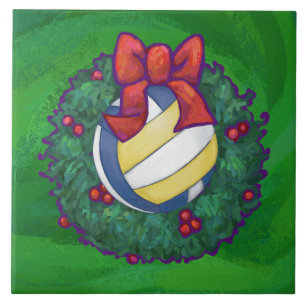 Volleyball Christmas Tile