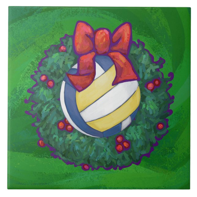 Volleyball Christmas Tile (Front)