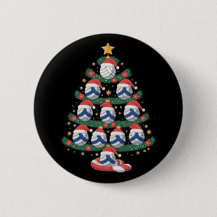 Volleyball Christmas Tree Lights Sports Player Button